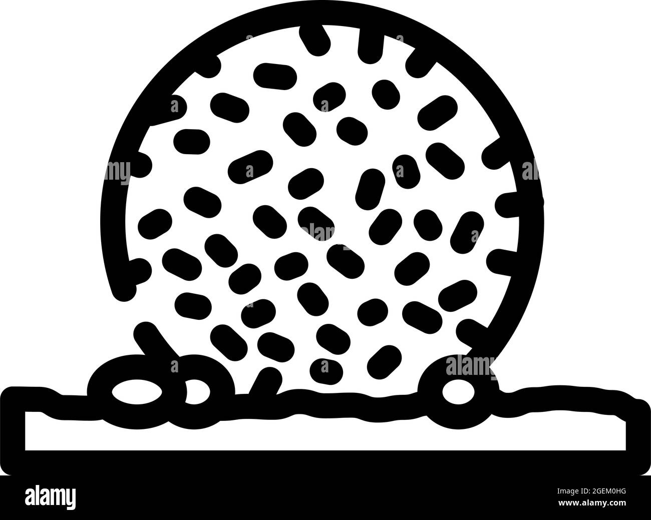 egagropylus linnaeus seaweed line icon vector illustration Stock Vector