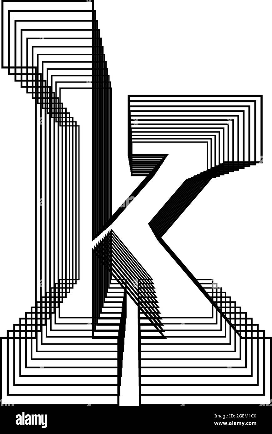Letter k  Line Logo Icon Design - Vector Illustration Stock Vector