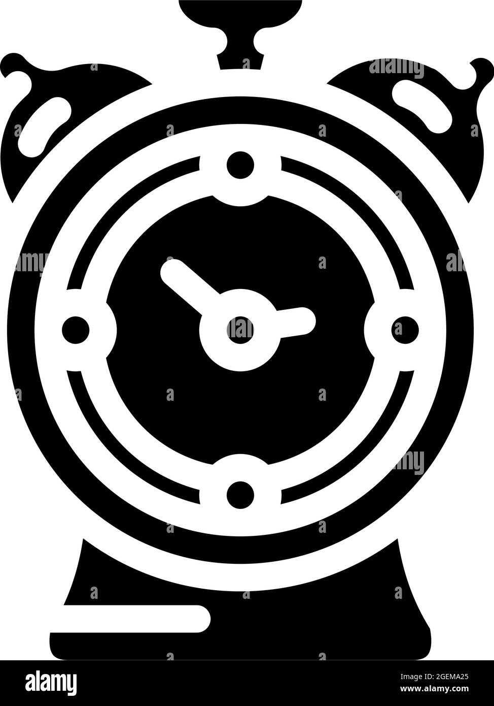 alarm clock glyph icon vector illustration Stock Vector Image & Art - Alamy