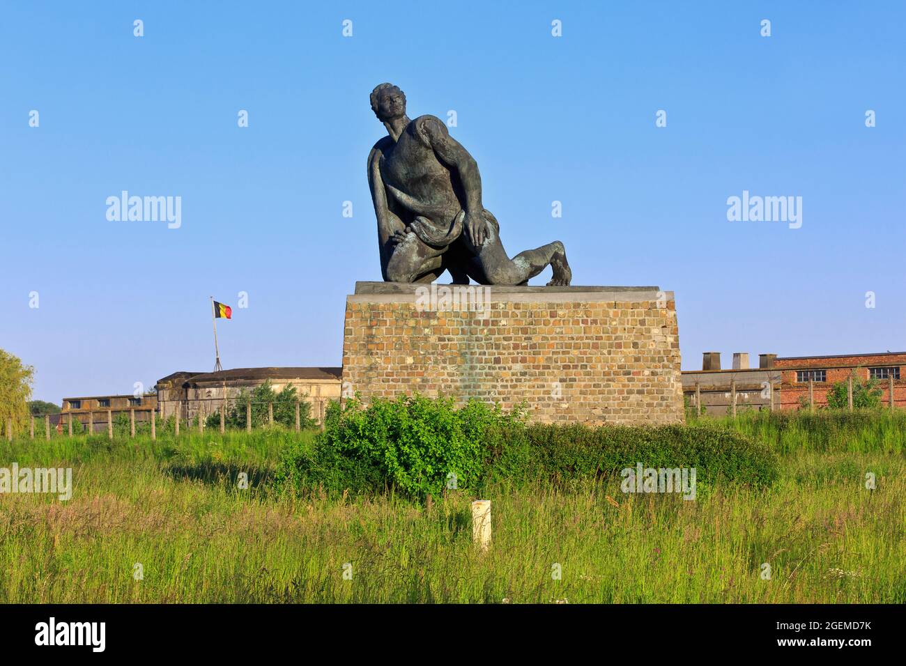 The Political Prisoner (1947) by Idel Ianchelevici at Fort Breendonk (a World War II Nazi prison camp) in Breendonk (province of Antwerp), Belgium Stock Photo
