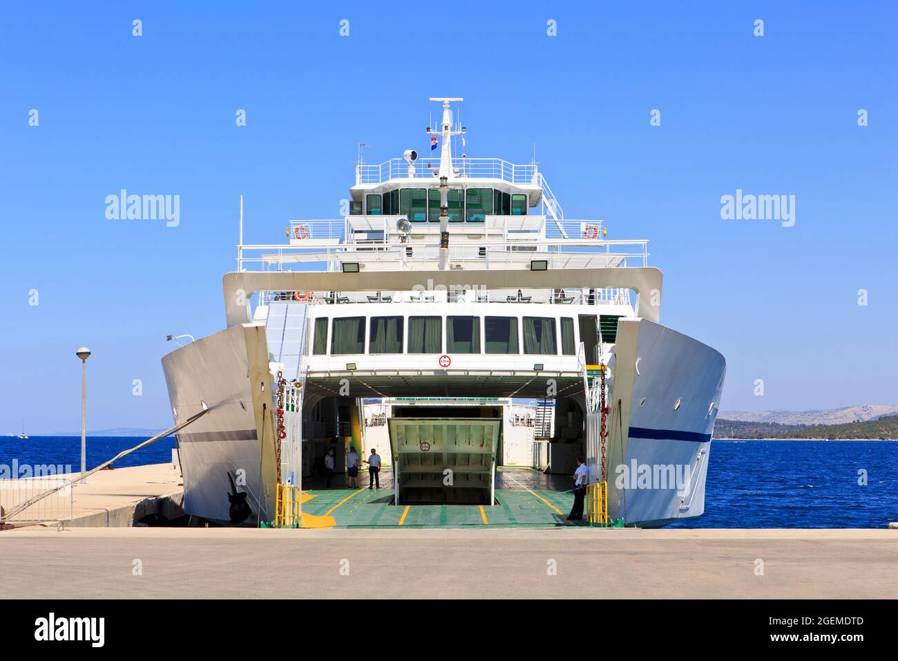 The Faros car ferry operated by Jadrolinija in Stari Grad (Hvar Island), Croatia Stock Photo