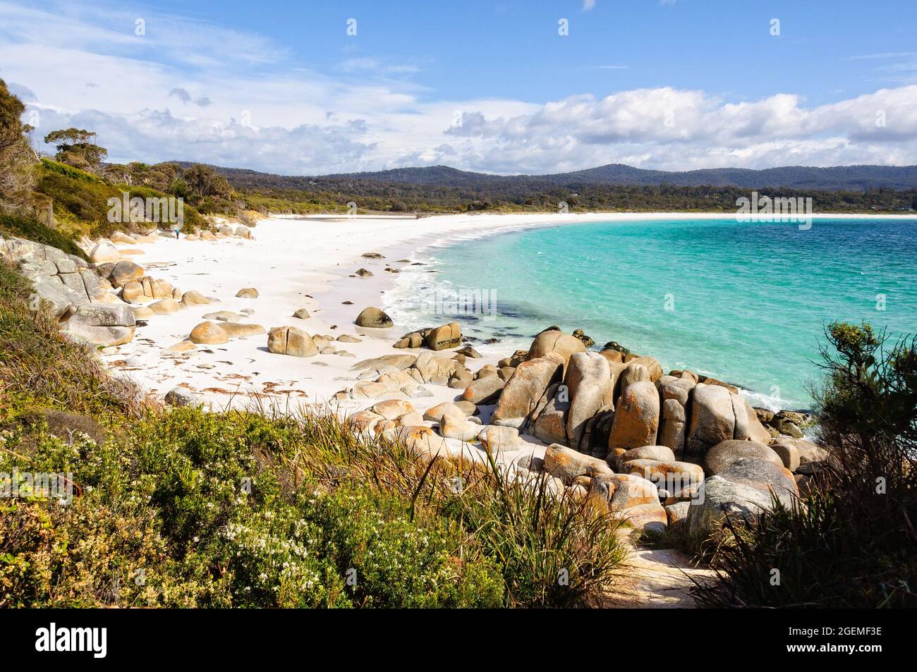 Cosy Corner is a picturesque location at Bay of Fires - Binalong Bay, Tasmania, Australia Stock Photo