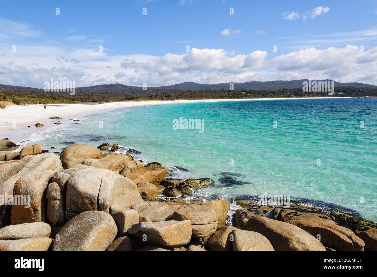 Cosy Corner is a picturesque location at Bay of Fires - Binalong Bay, Tasmania, Australia Stock Photo