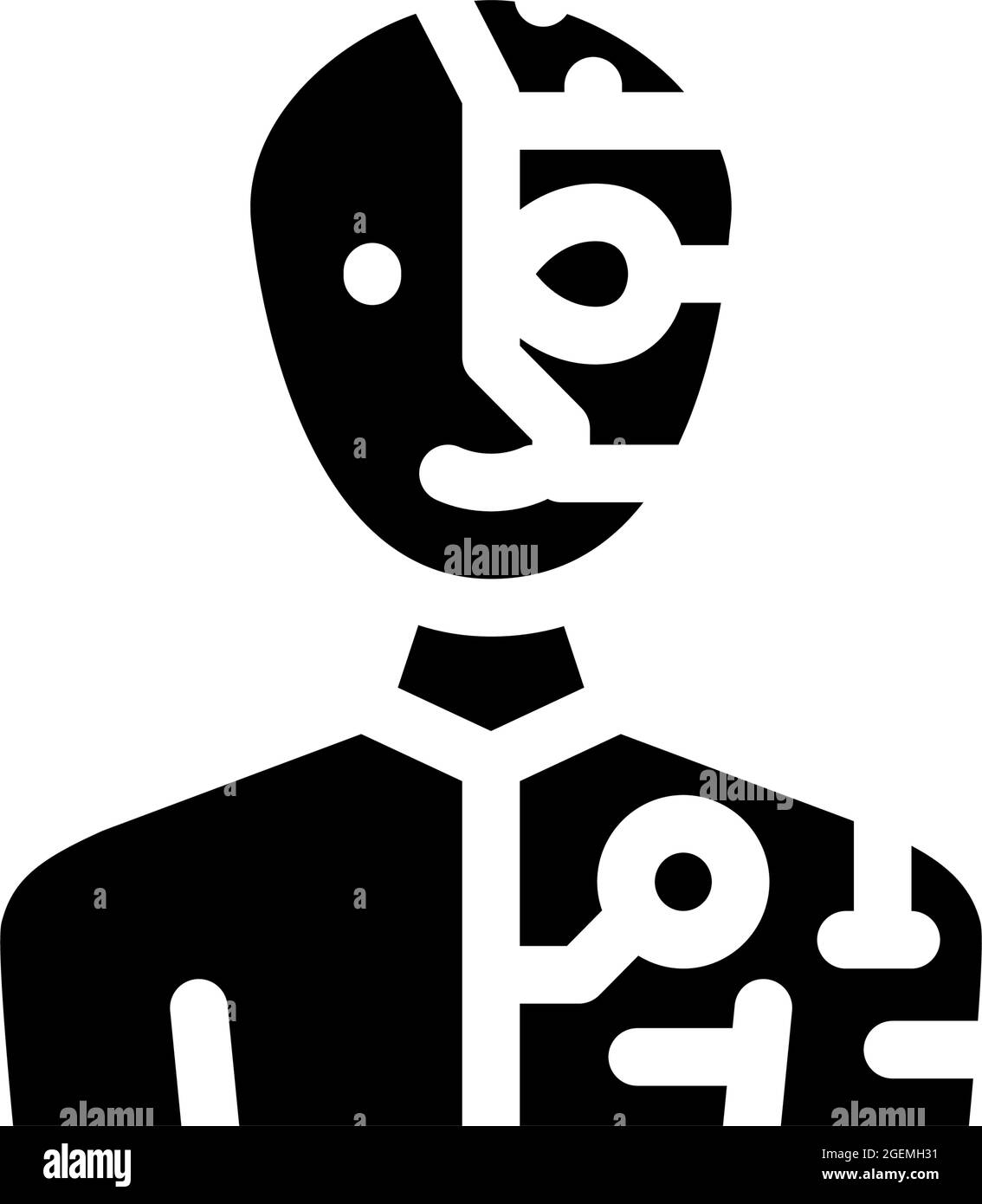 cyborg fantasy character glyph icon vector illustration Stock Vector ...