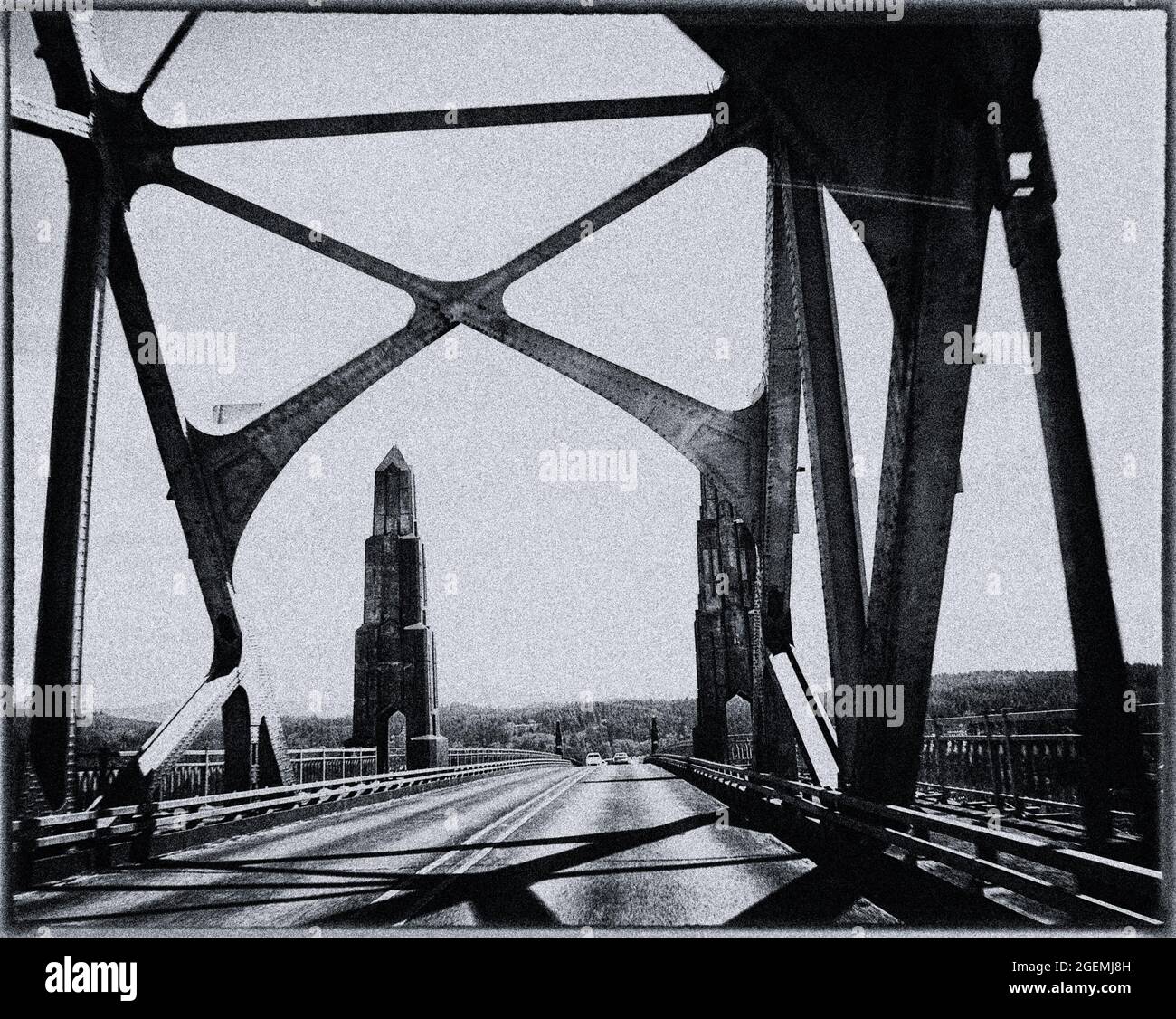 Yaquina Bay Bridge in Newport Oregon Stock Photo