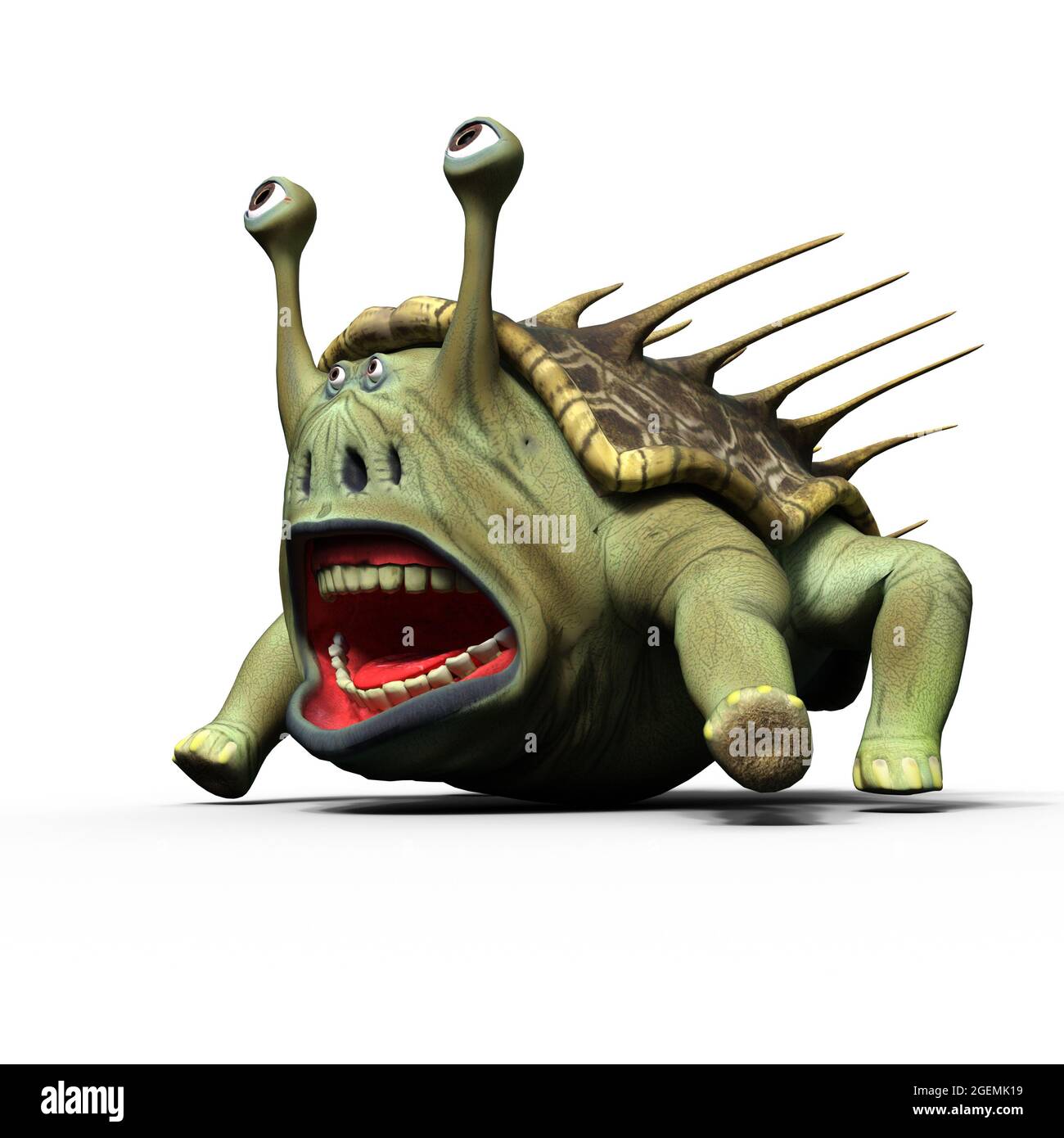 Funny Strange Fantasy Monster Smiling with Big Eyes - Digital 3D  Illustration Stock Illustration - Illustration of animation, nature:  265952078