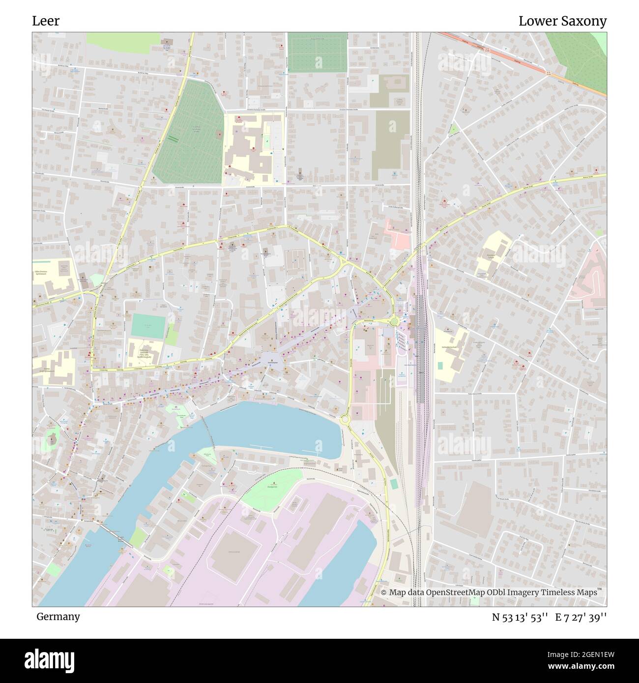 Leer, , Germany, Lower Saxony, N 53 13' 53'', E 7 27' 39'', map, Timeless  Map published in 2021. Travelers, explorers and adventurers like Florence  Nightingale, David Livingstone, Ernest Shackleton, Lewis and