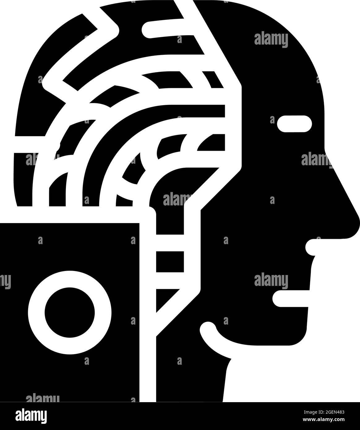 artificial intelligence robot glyph icon vector illustration Stock ...
