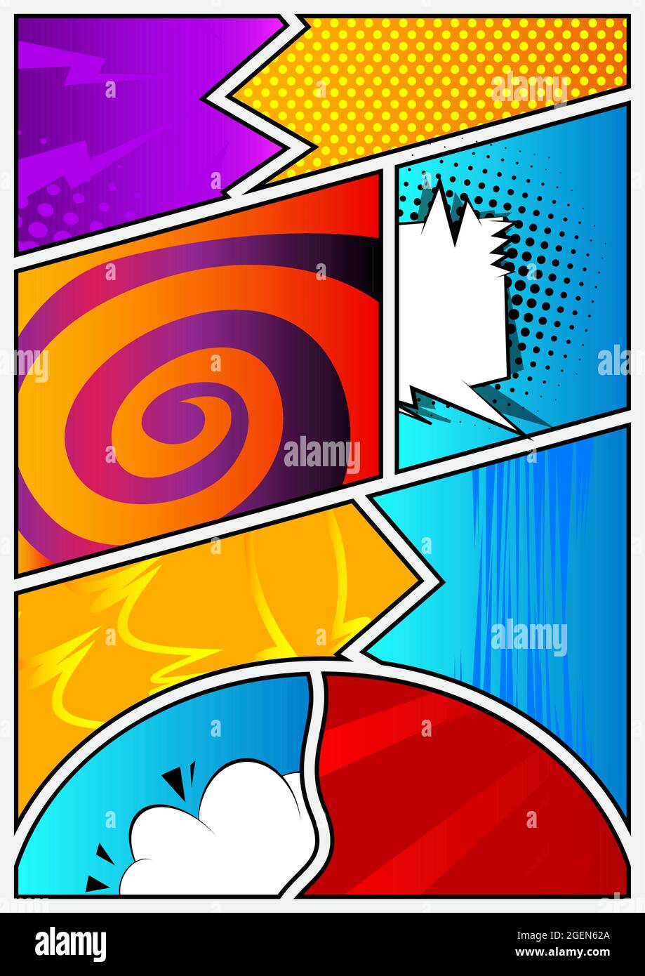 Pop Art page background. Comic book frame with colored place for text.  Editable cartoon retro vector illustration drawing for advertising Stock  Vector Image & Art - Alamy