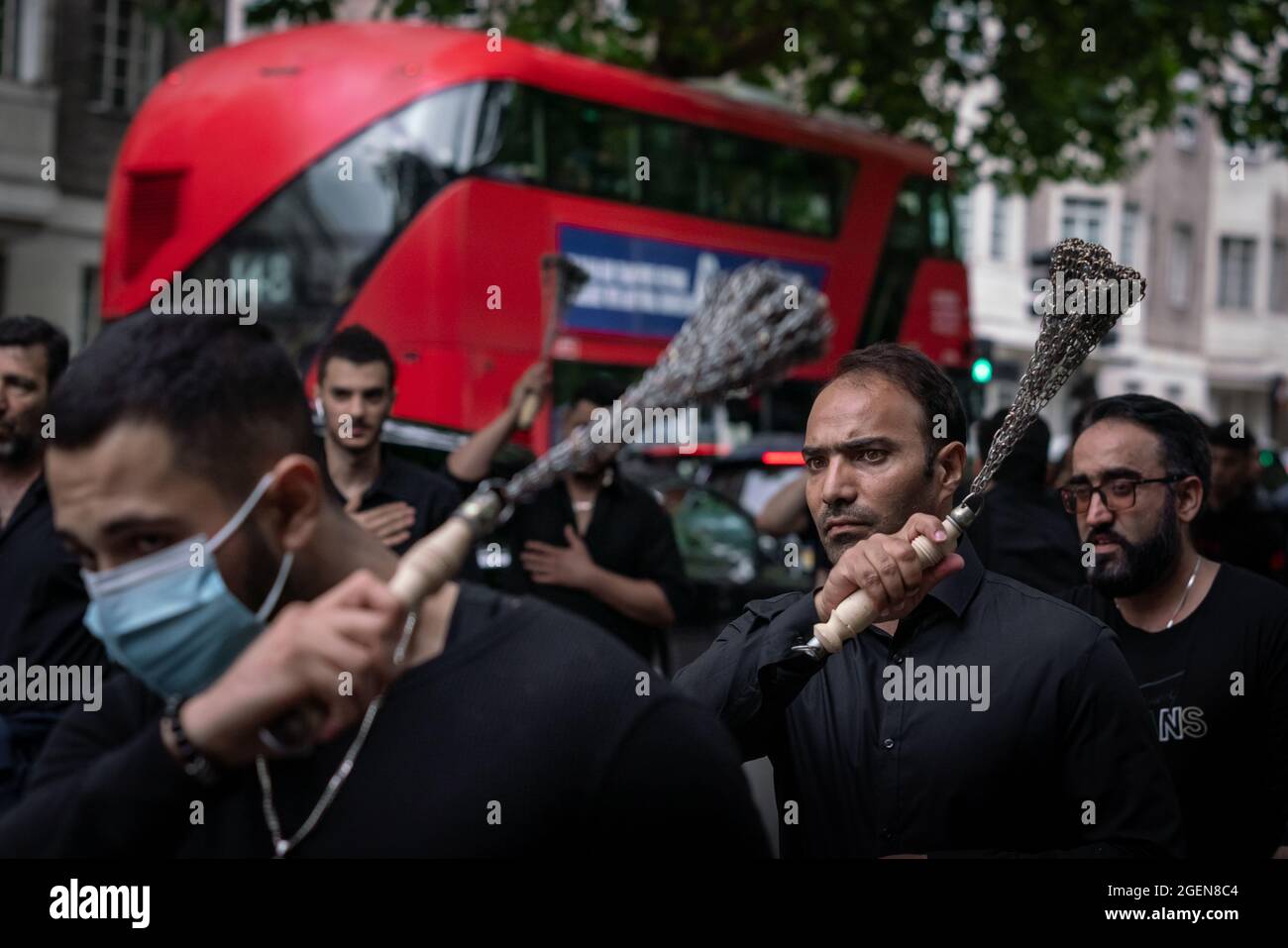 Hundreds of predominately Shia Muslims take part in the annual Ashura