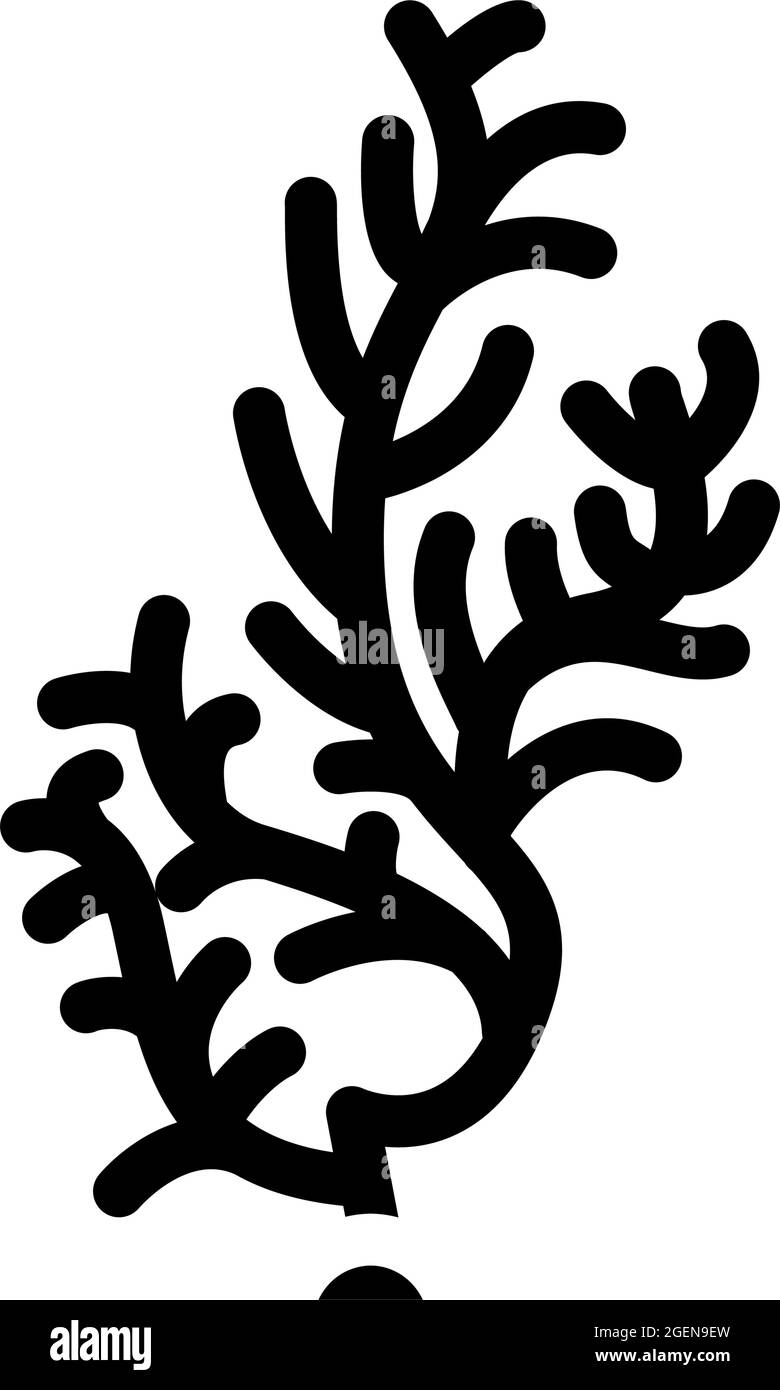 cladophora glomerata seaweed glyph icon vector illustration Stock Vector