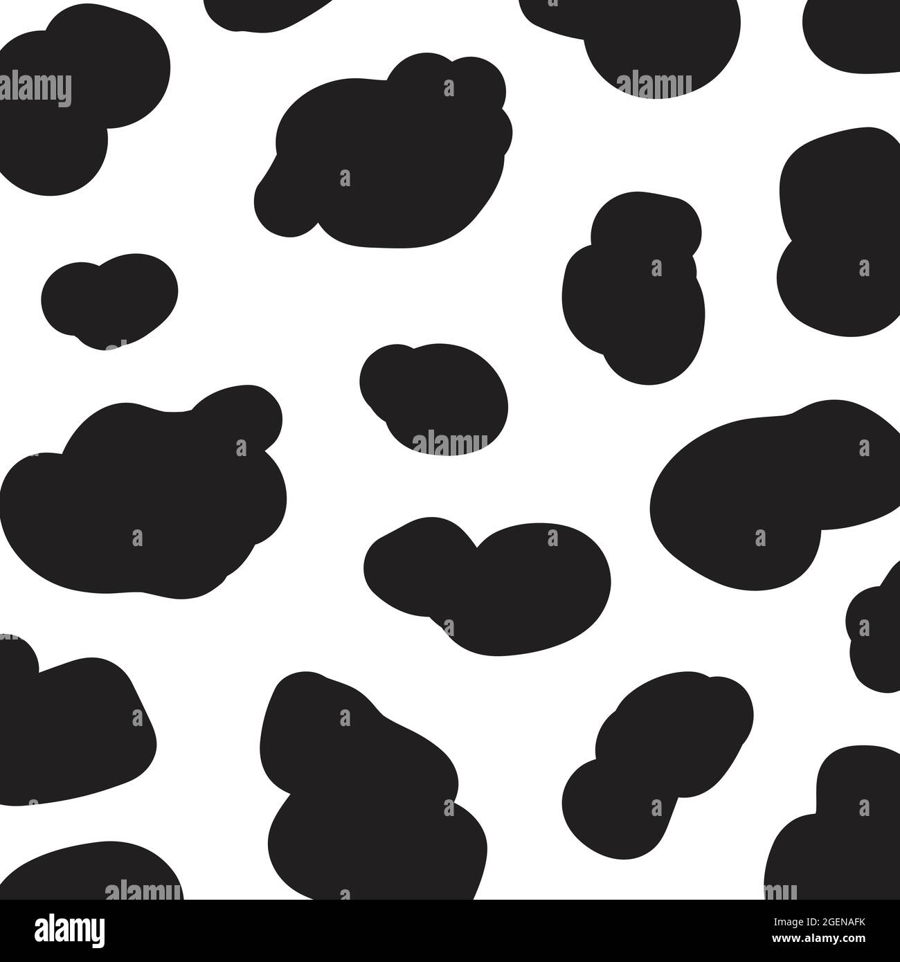 Cow pattern abstract background. Seamless pattern black and white cow skin. Vector illustration for design. Stock Vector