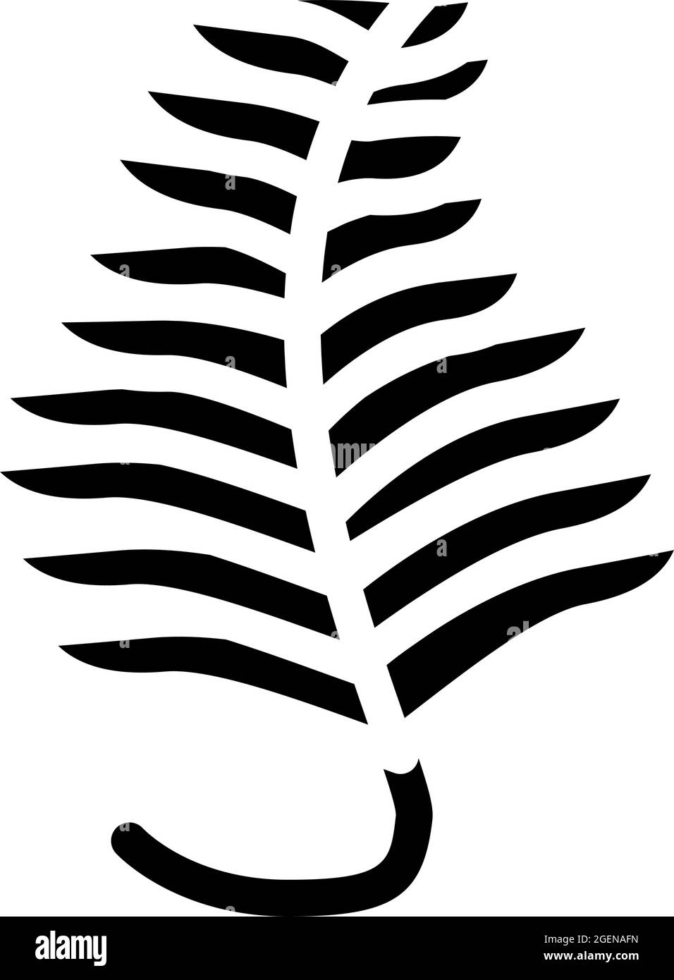undaria plumose seaweed glyph icon vector illustration Stock Vector