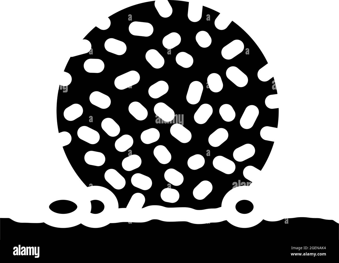 egagropylus linnaeus seaweed glyph icon vector illustration Stock Vector