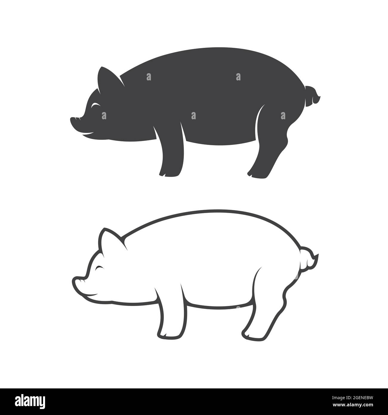 Vector image of pig design on white background. Easy editable layered vector illustration. Farm Animal. Stock Vector