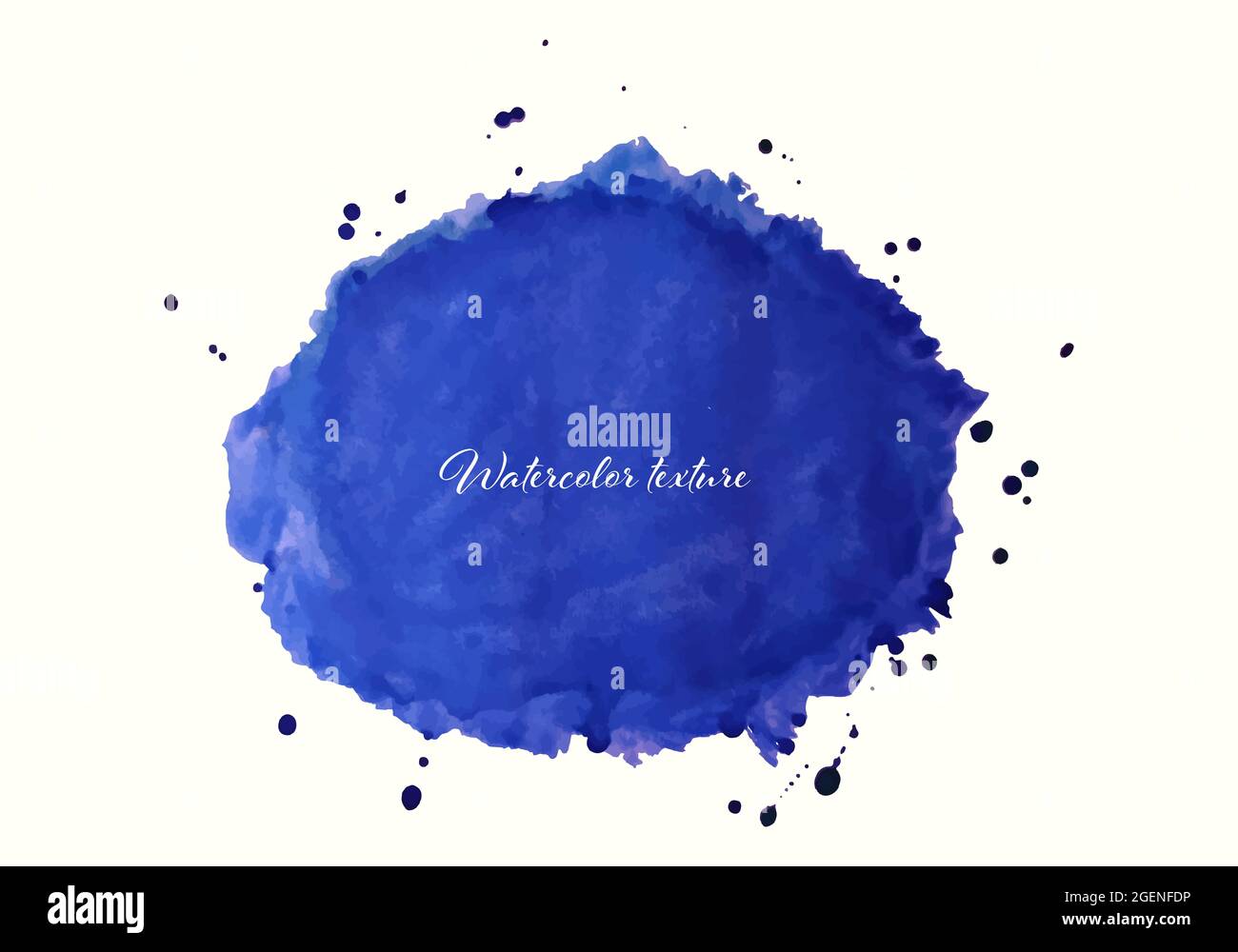 Beautiful watercolor circle design elements. Brush smear, stain watercolor texture.Blue watercolor circle. Stock Vector