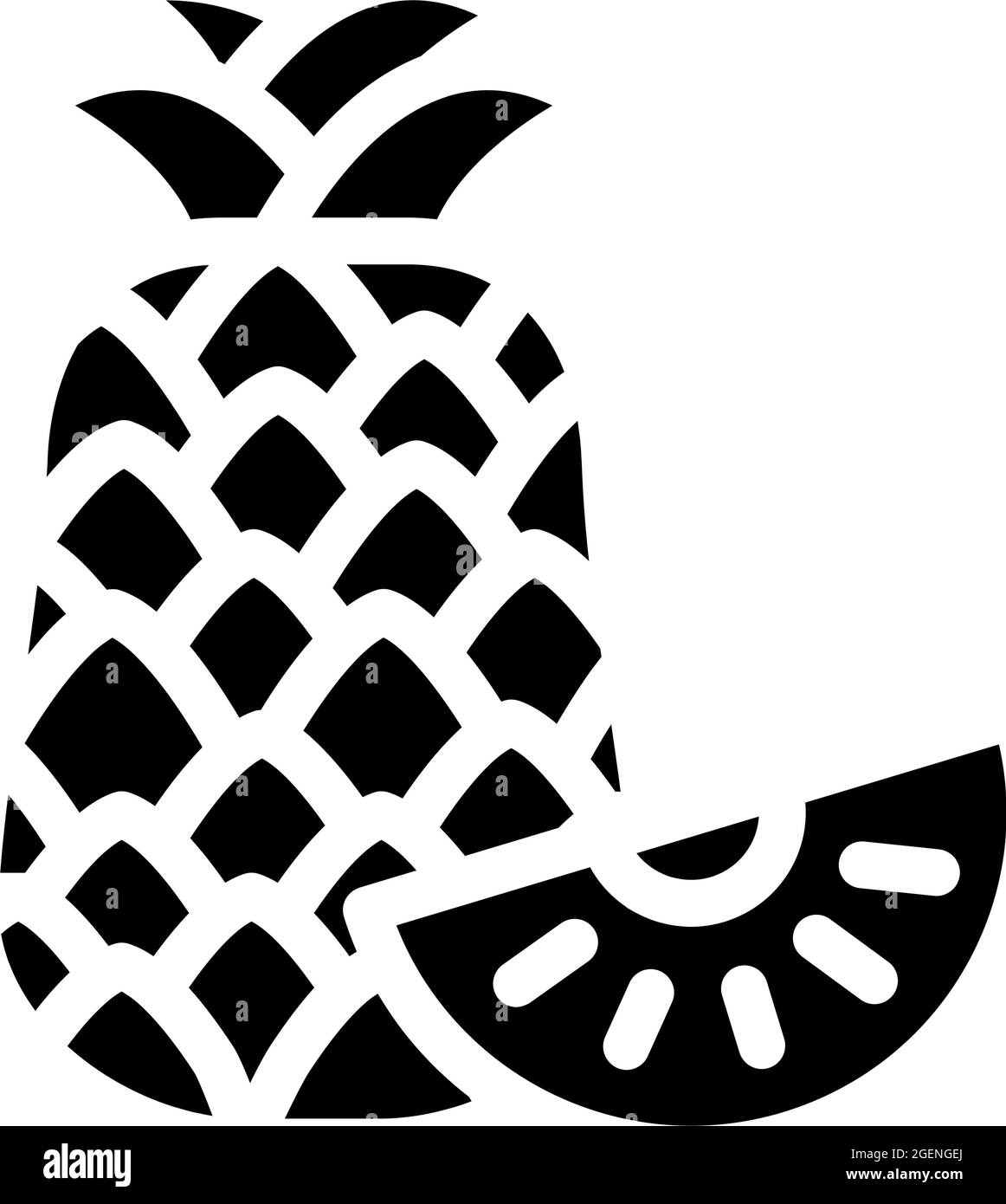 pineapple fruit glyph icon vector illustration Stock Vector