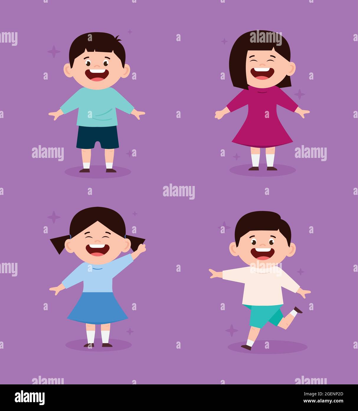 group of happy kids Stock Vector Image & Art - Alamy