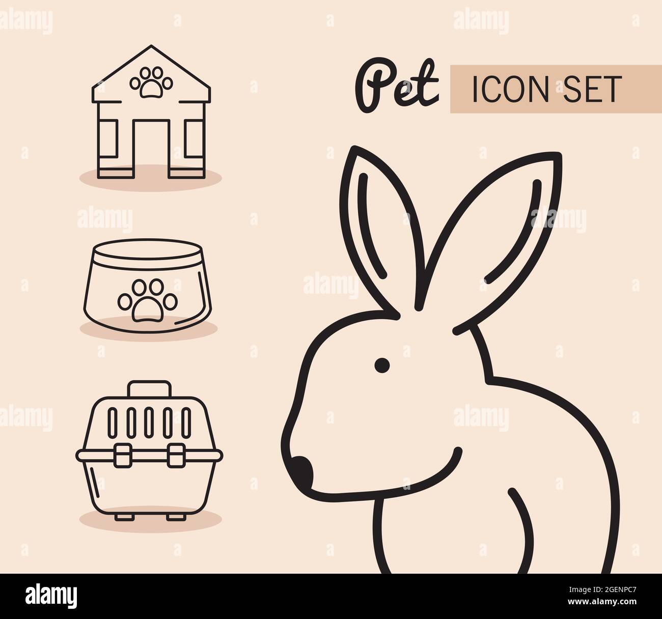 lettering and four pets icons Stock Vector Image & Art - Alamy