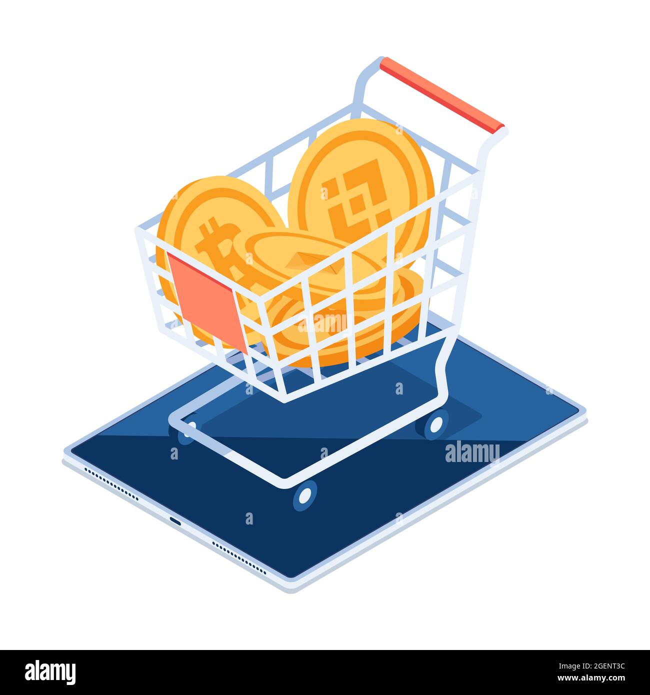 Shopping cart with bitcoin Stock Vector Images - Alamy