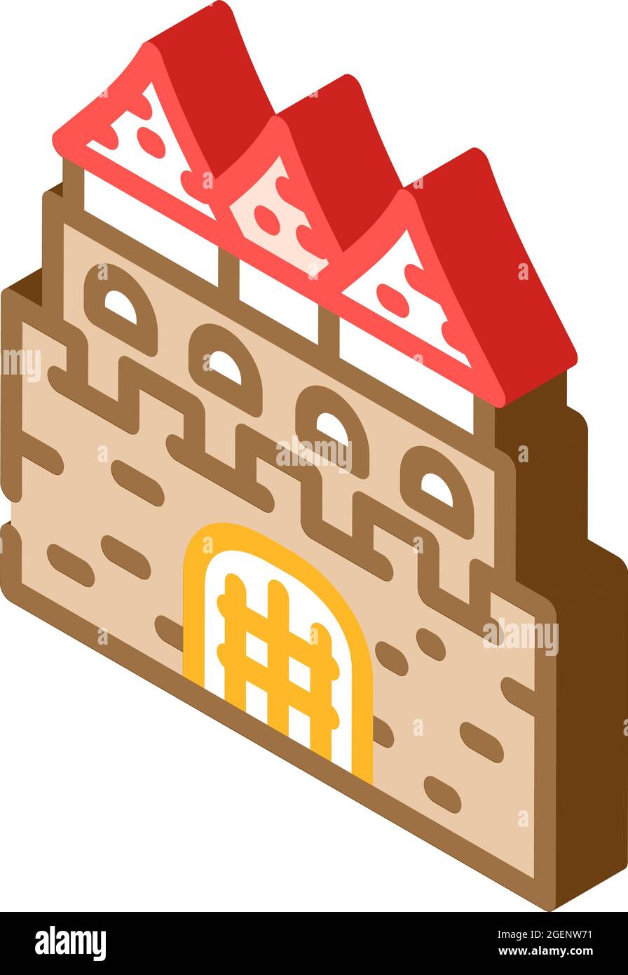 castle fairy tale isometric icon vector illustration Stock Vector Image ...