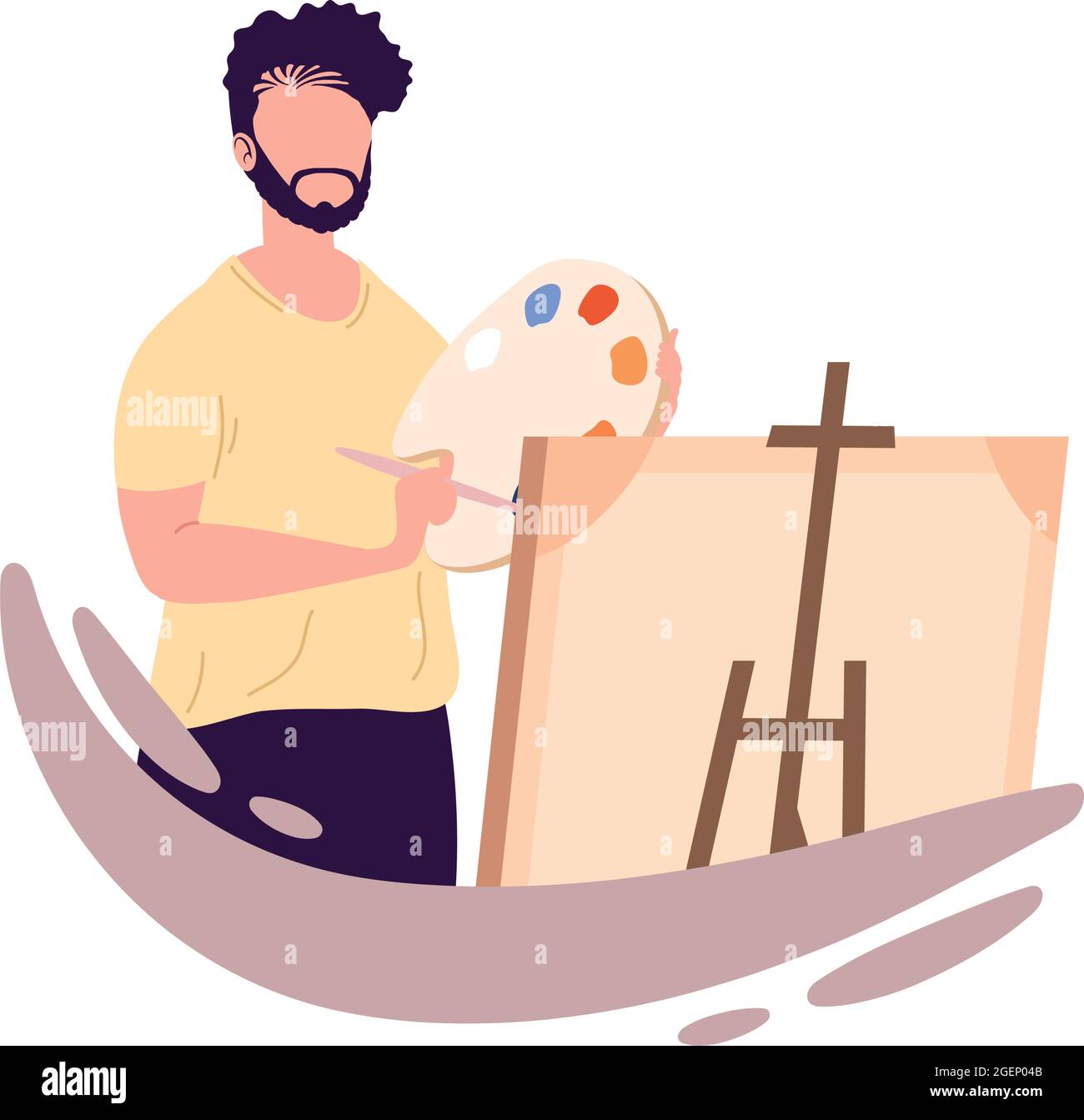 male artist painting with palette Stock Vector Image & Art - Alamy