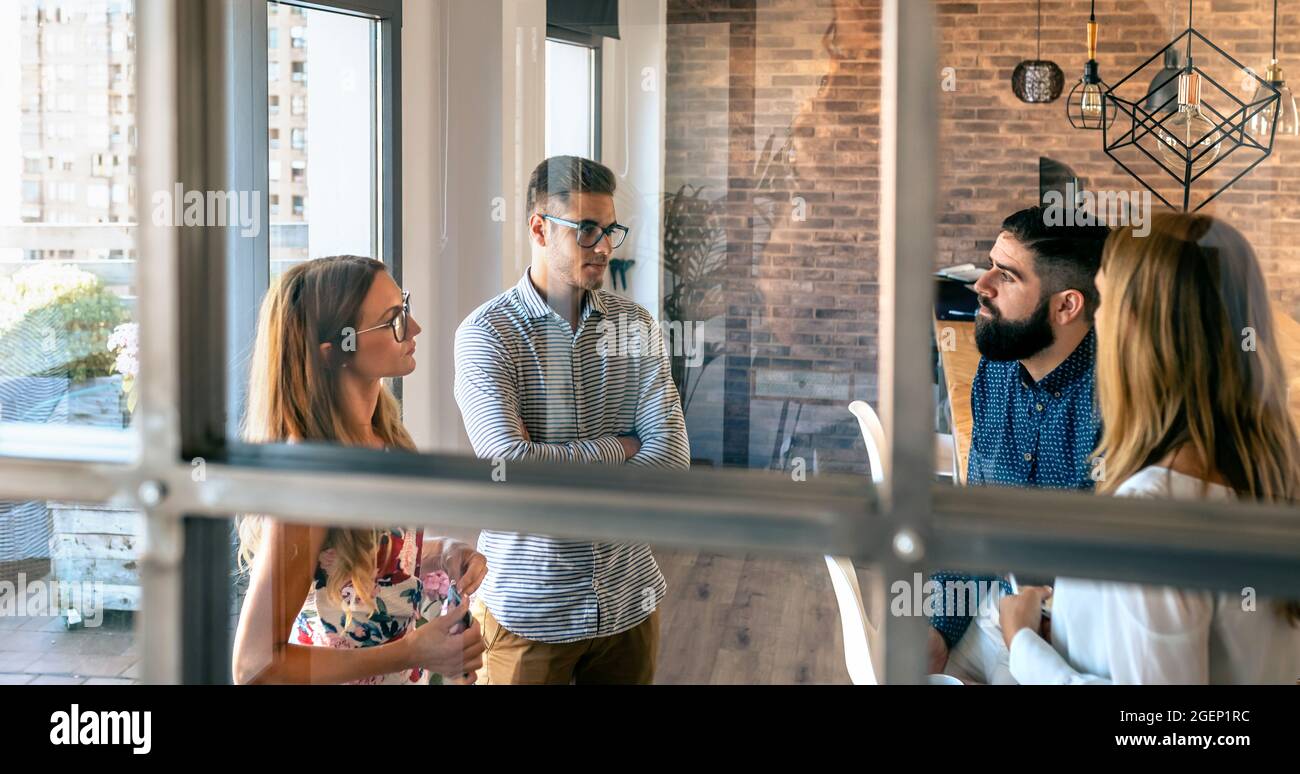 People at a business meeting in the office Stock Photo