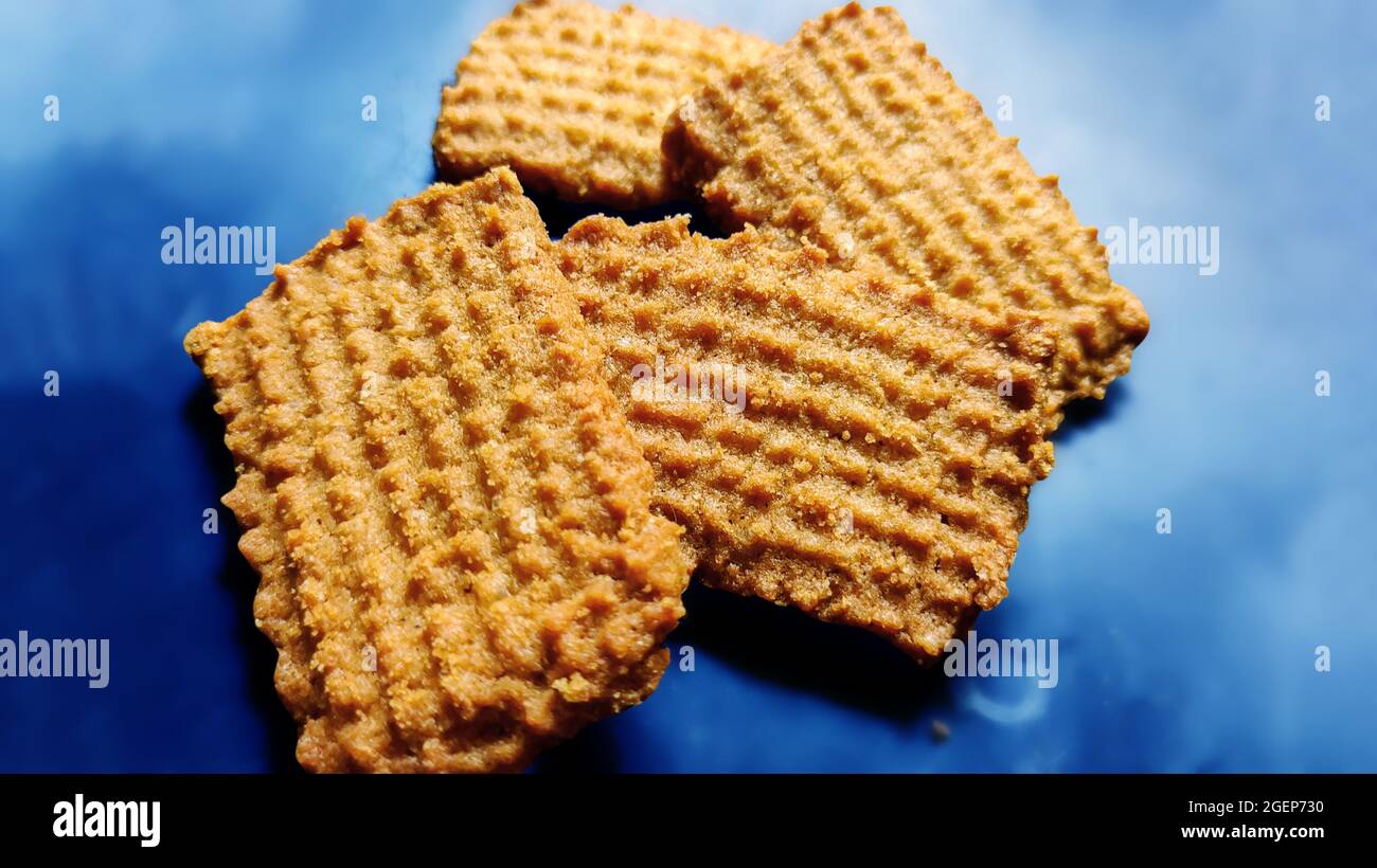 Wheat (Atta) biscuit, cookies, white flour biscuit. Indian biscuits popularly known as Chai