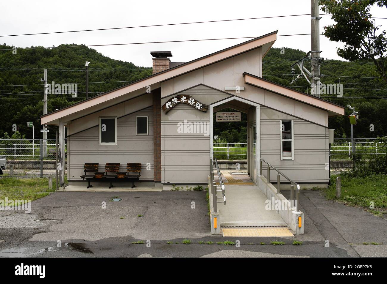Omachi, Nagano, 20211608 , ShinanoKizaki Station is a railway