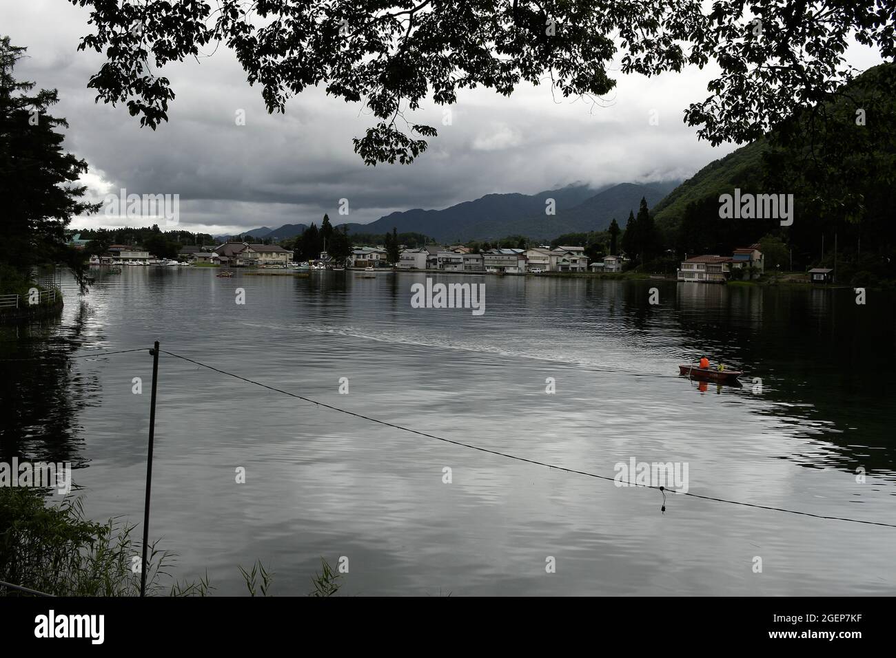 Omachi, Nagano, Japan, 2021-16-08 , kisaki lake in the city of Omachi, Nagano, Japan. Stock Photo