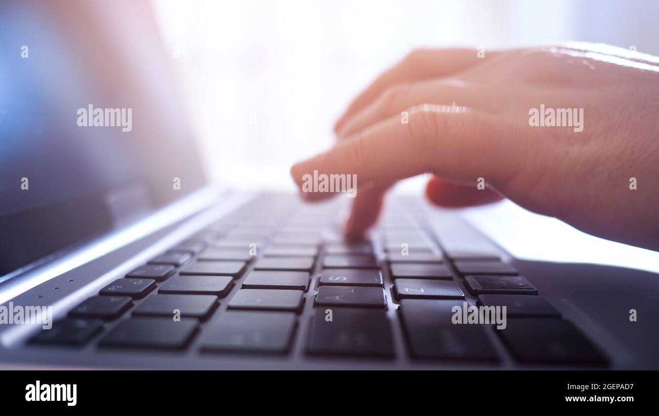 Woman typing close up hands hi-res stock photography and images - Alamy