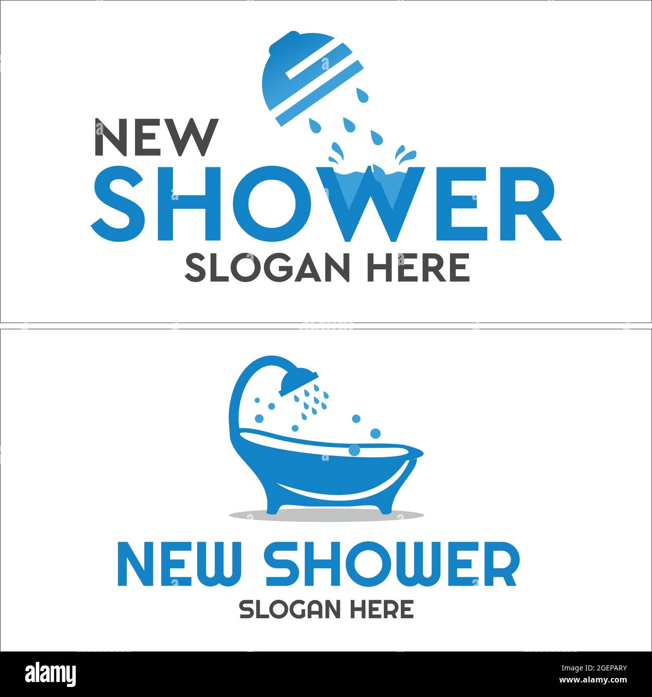 Bathtub shower icon sign vector logo design Stock Vector