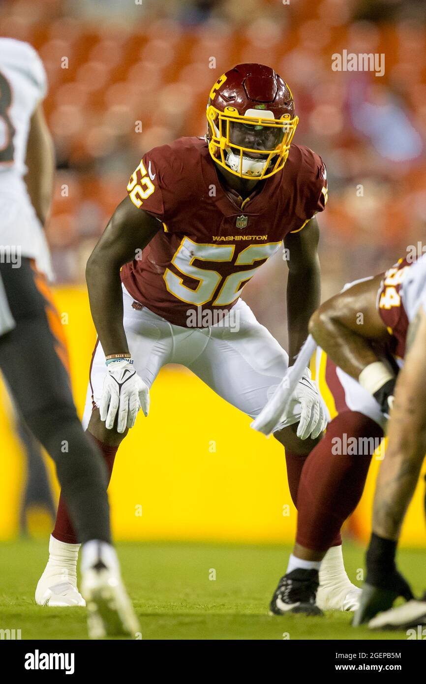 Washington Commanders linebacker Jamin Davis (52) defends against the New  York Giants during an NFL football game Sunday, Dec. 4, 2022, in East  Rutherford, N.J. (AP Photo/Adam Hunger Stock Photo - Alamy