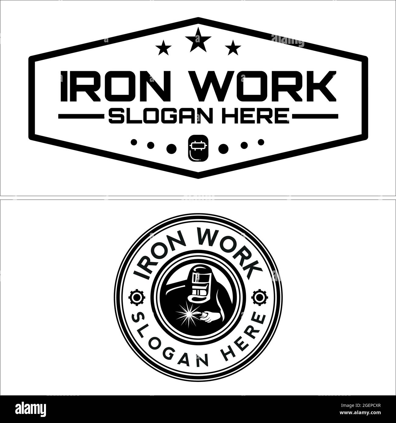 Industrial service welding logo design Stock Vector