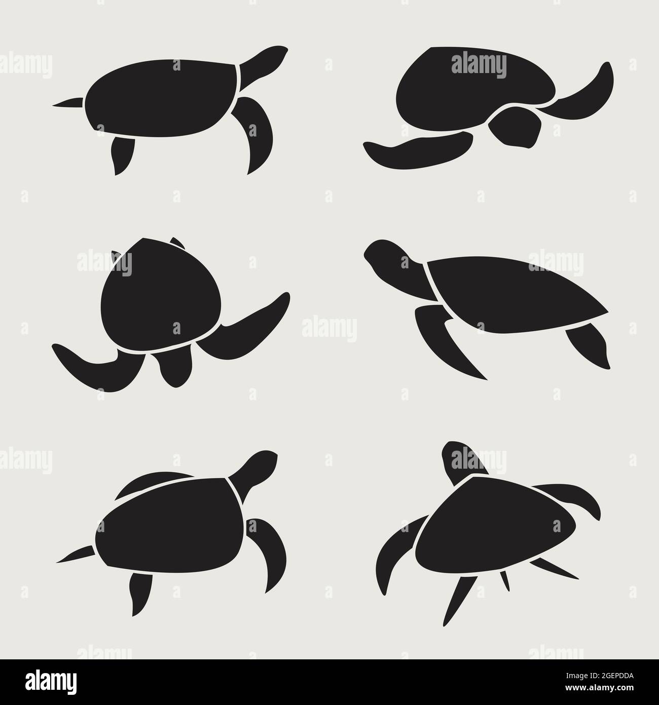 Vector group of turtle on white backgroundใ Easy editable layered ...
