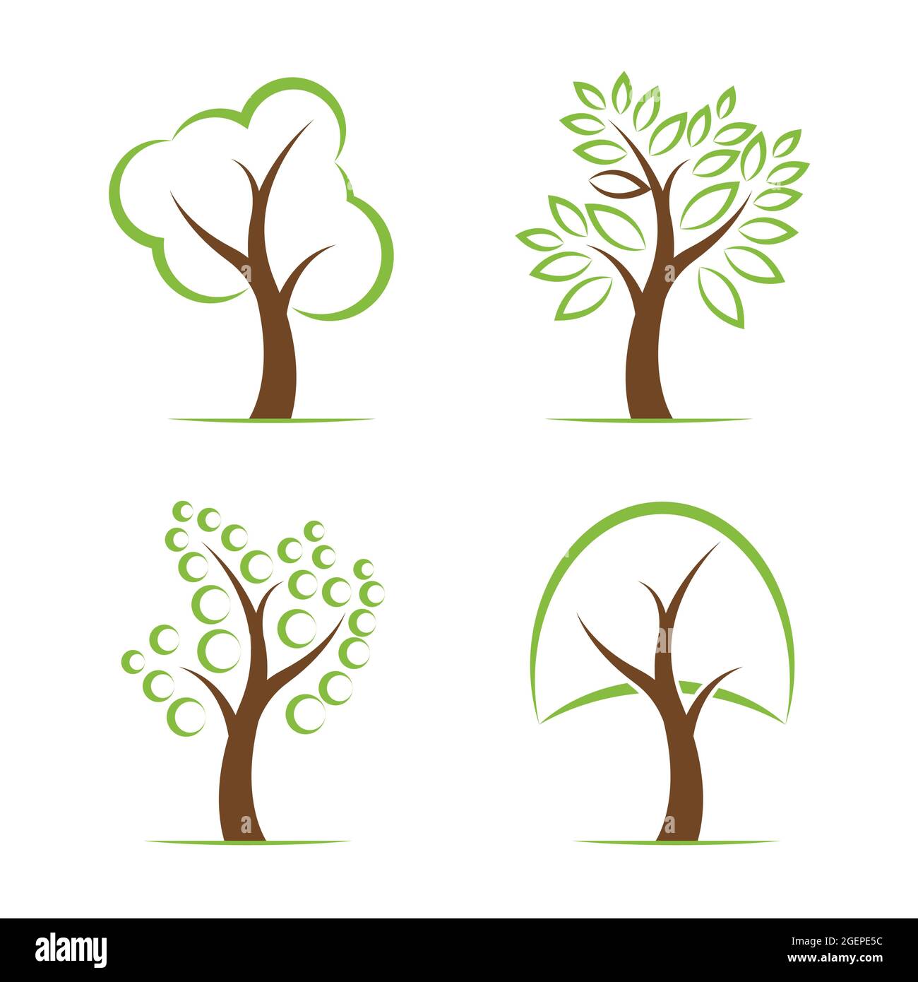 Vector of tree design on white background. Easy editable layered vector ...