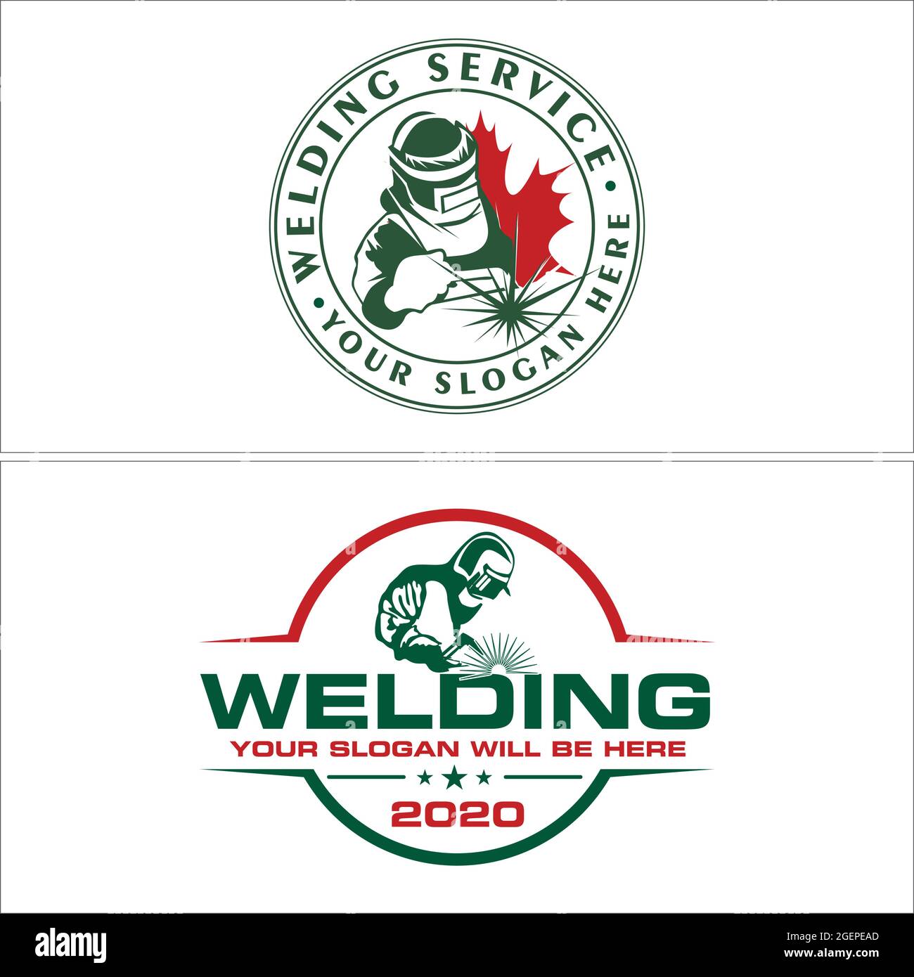 Industrial welding work service logo design Stock Vector