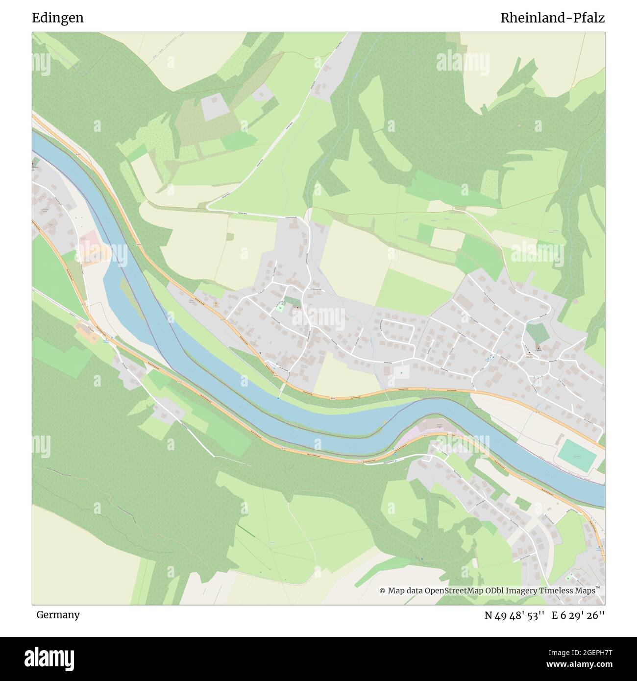 Edingen, Germany, Rheinland-Pfalz, N 49 48' 53'', E 6 29' 26'', map ...