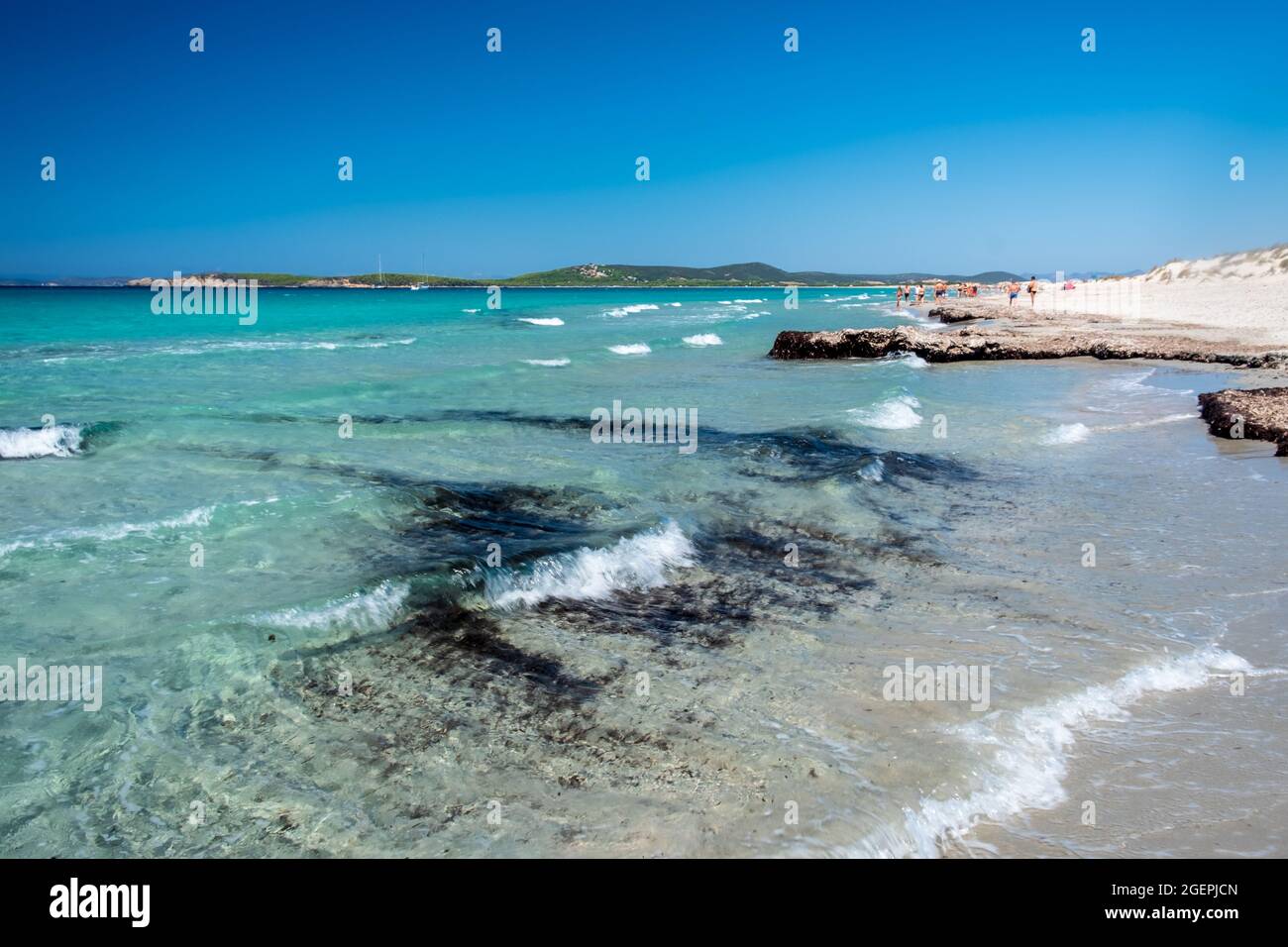 Summer day at Is Arenas Biancas, a beautiful beach in the south-west of ...