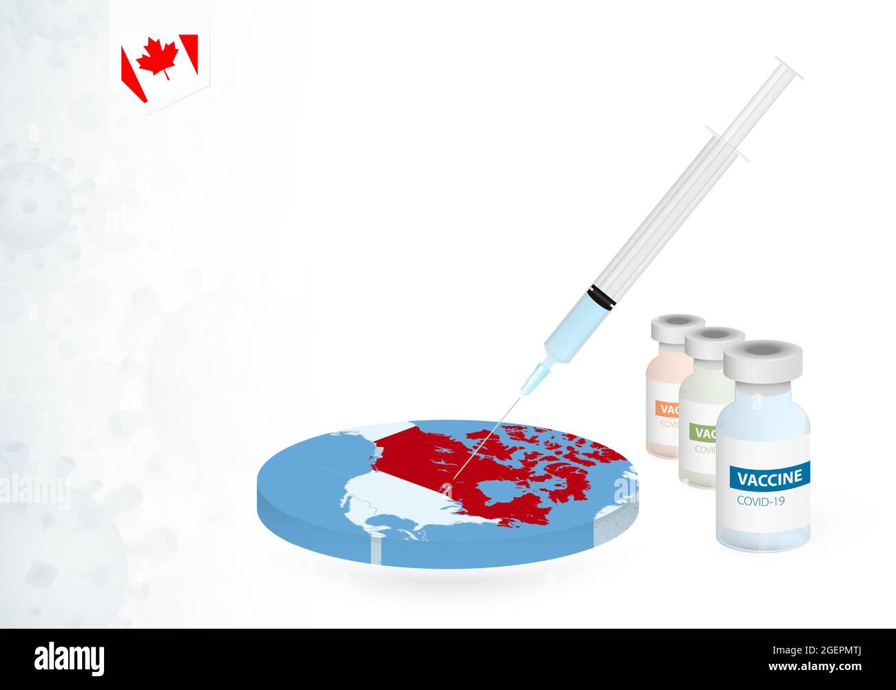 Vaccination in Canada with different type of COVID-19 vaccine. Сoncept ...