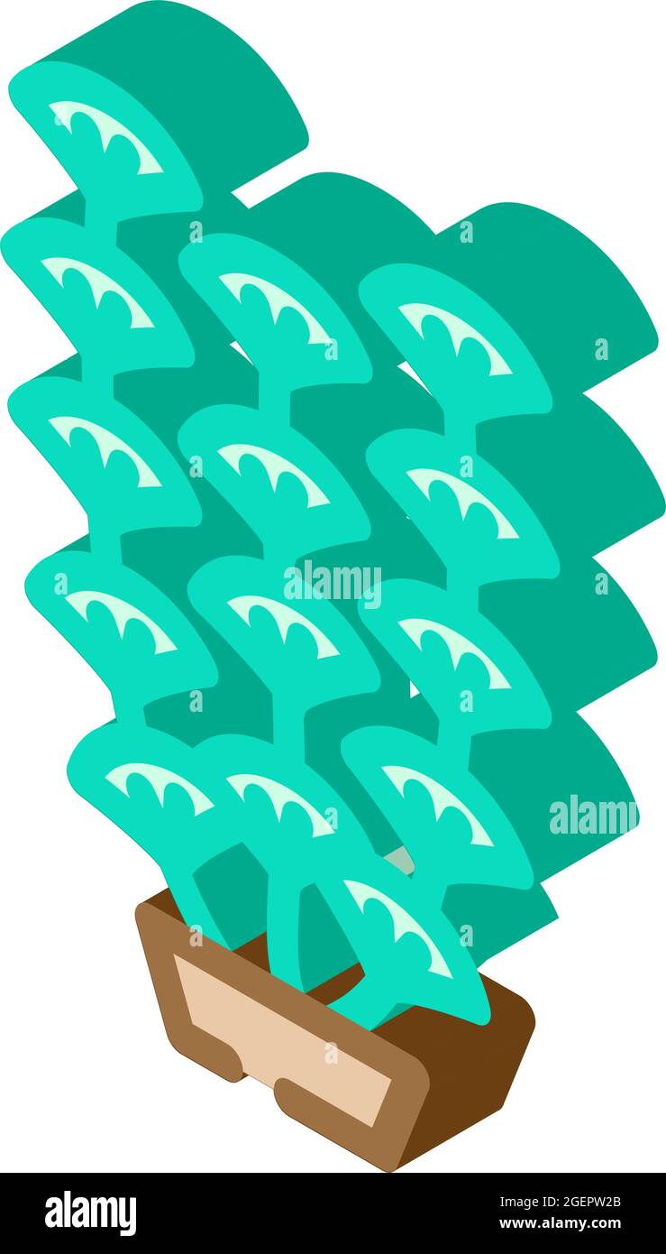 aquarium algae seaweed isometric icon vector illustration Stock Vector