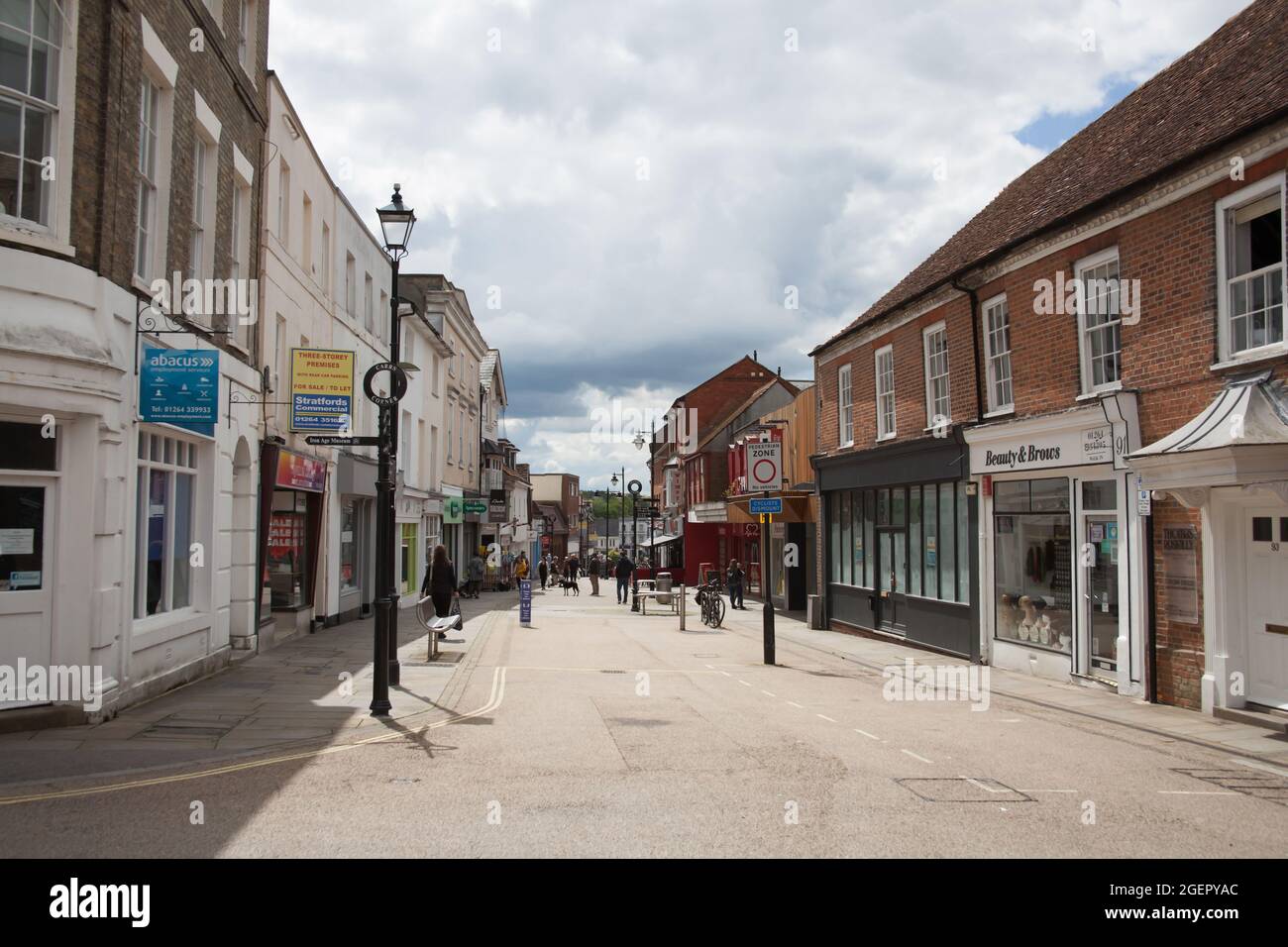 The town centre of Andover, Hampshire in the UK Stock Photo