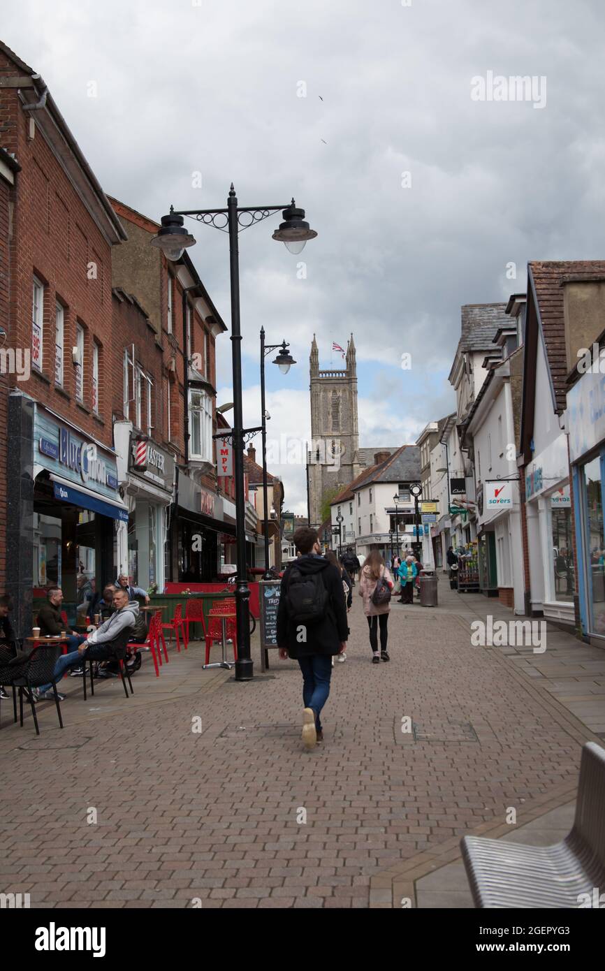 Andover town centre in Hampshire in the UK Stock Photo