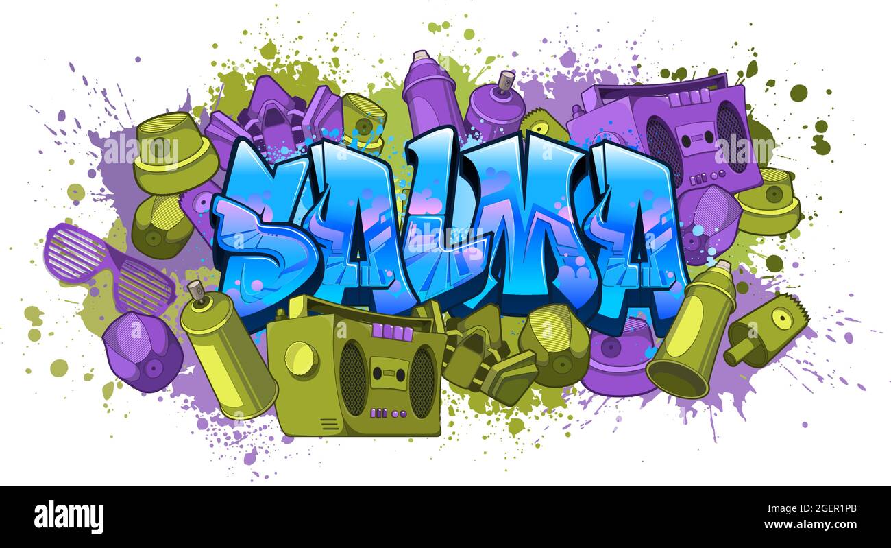 Graffiti styled Name Design - Salma Cool legible graffiti art ...