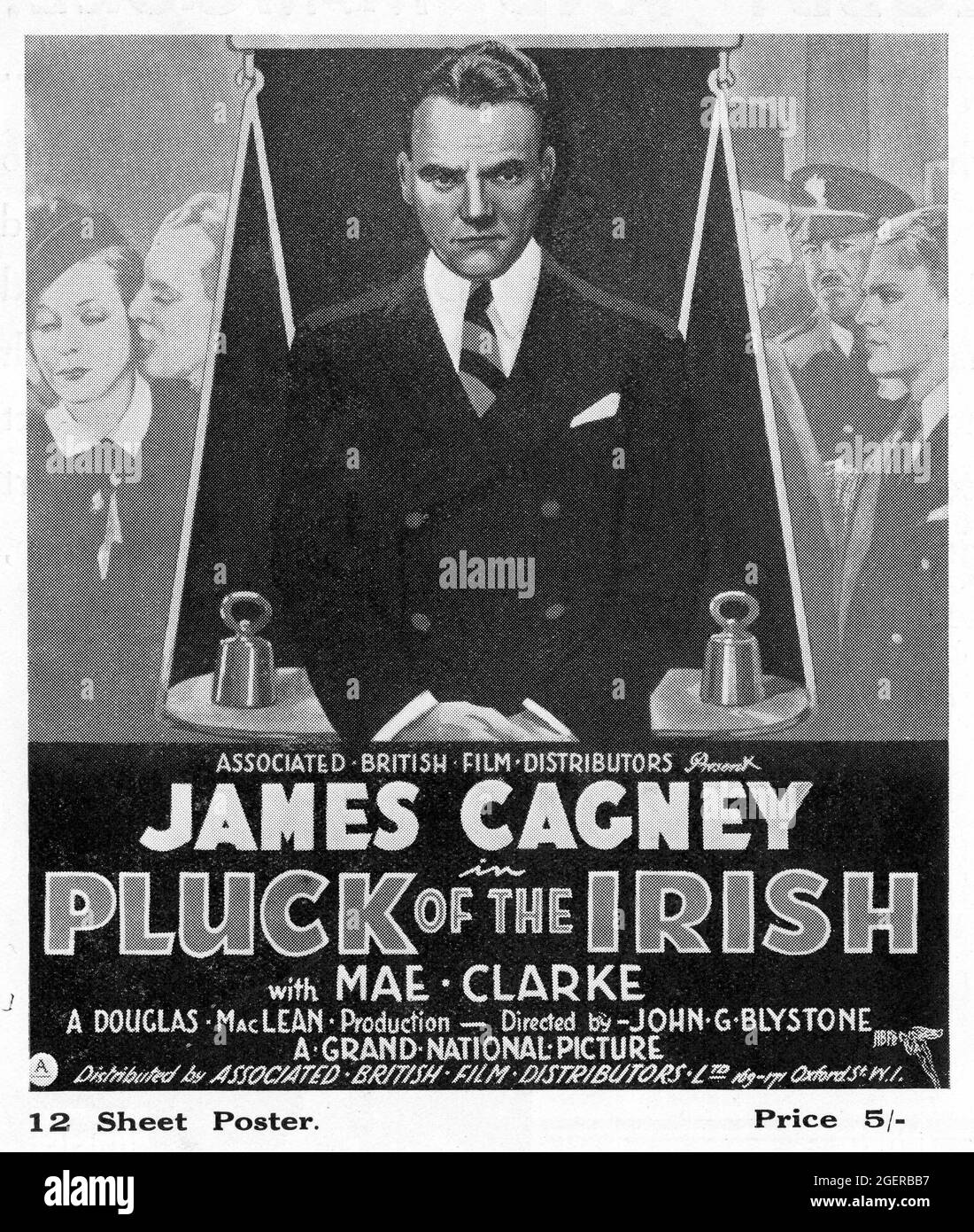 JAMES CAGNEY in GREAT GUY aka PLUCK OF THE IRISH (in UK) 1936 director JOHN G. BLYSTONE from the Johnnie Cave Stories by James Edward Grant Zion Meyers Productions / Grand National Pictures /  Associated British Film Distributors (A.B.F.D.) (in UK) Stock Photo