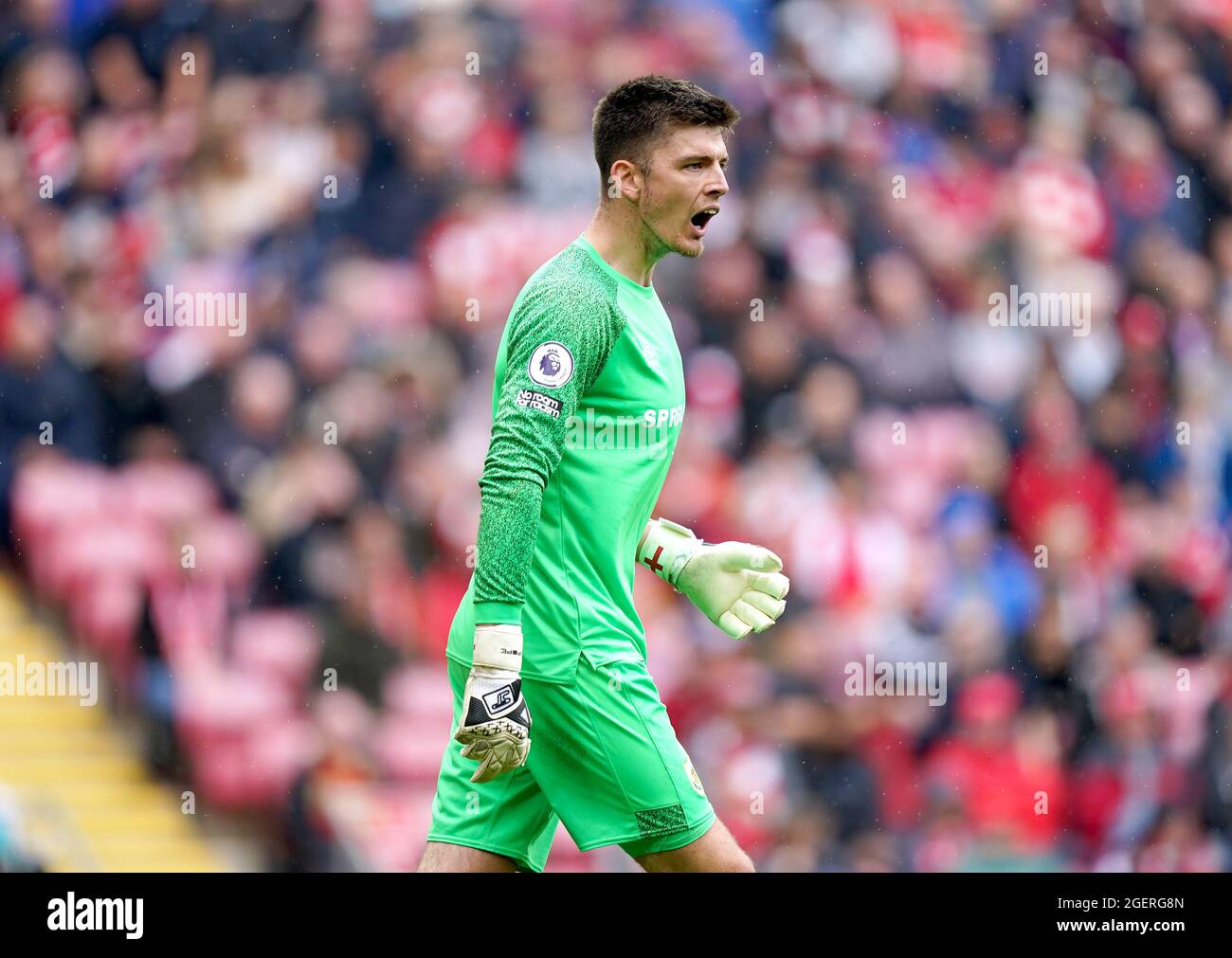 Burnley goalkeeper Nick Pope during the Premier at Liverpool. Picture date: Saturday August 21, 2021 Stock Photo Alamy