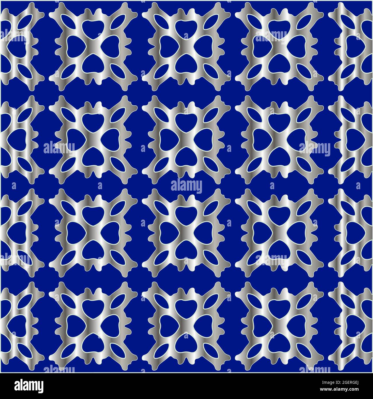 metal pattern on a blue background. Stock Vector