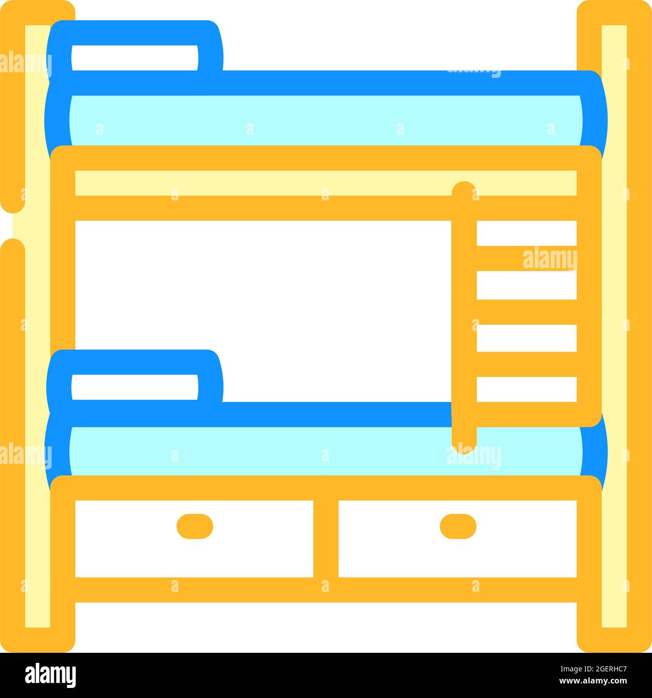 multilevel bed furniture color icon vector illustration Stock Vector ...