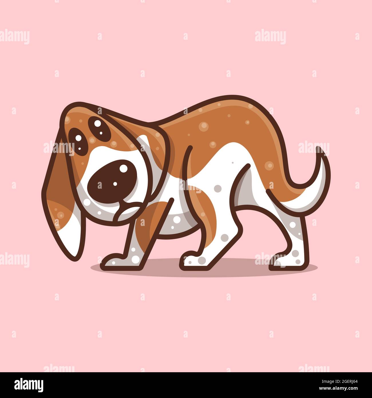 BEAGLE DOG FOR CHARACTER, STICKER AND ILLUSTRATION Stock Vector Image