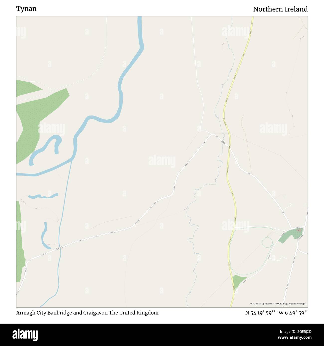 Armagh Northern Ireland Map Tynan, Armagh City Banbridge And Craigavon, United Kingdom, Northern Ireland,  N 54 19' 59'', W 6 49' 59'', Map, Timeless Map Published In 2021.  Travelers, Explorers And Adventurers Like Florence Nightingale, David